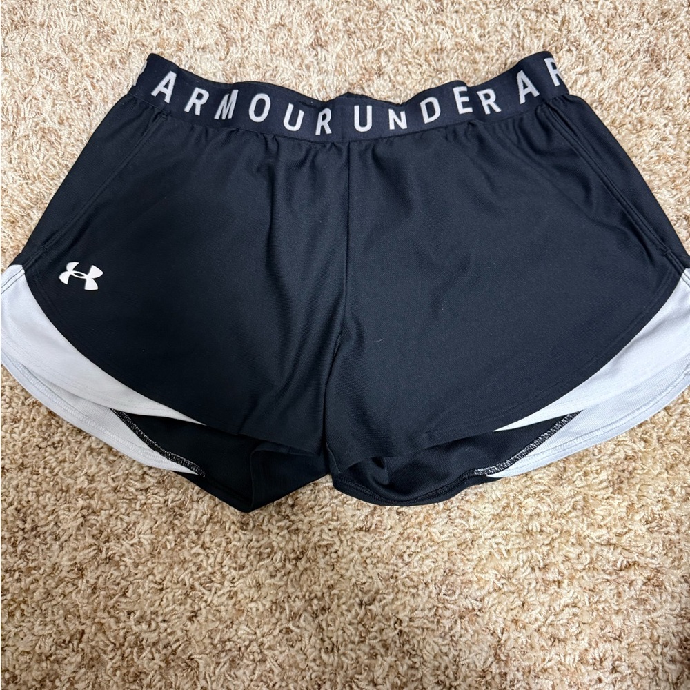 Under Armour Women's Black and Gray Athletic Shorts